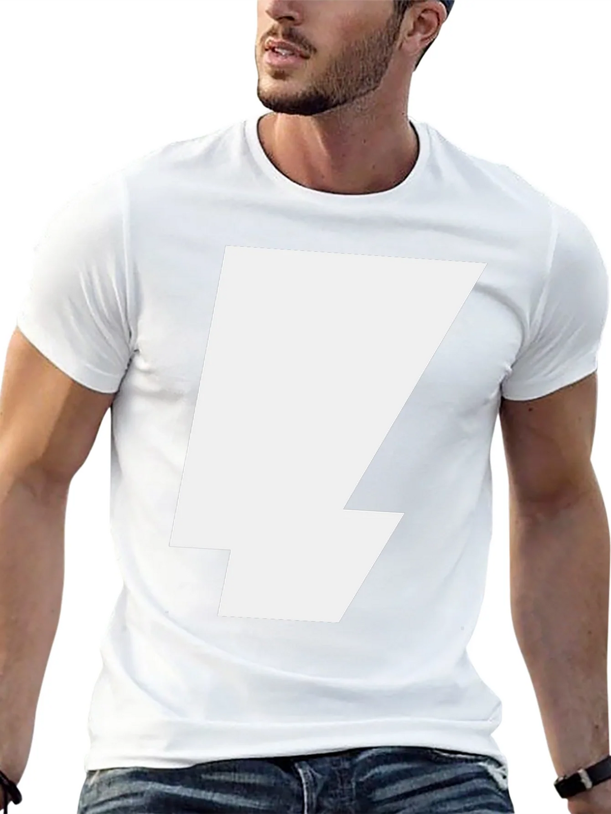 Bold Lightning Bolt Graphic Tee - Black