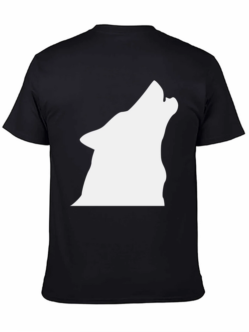 Black Wolf Silhouette Graphic T-Shirt