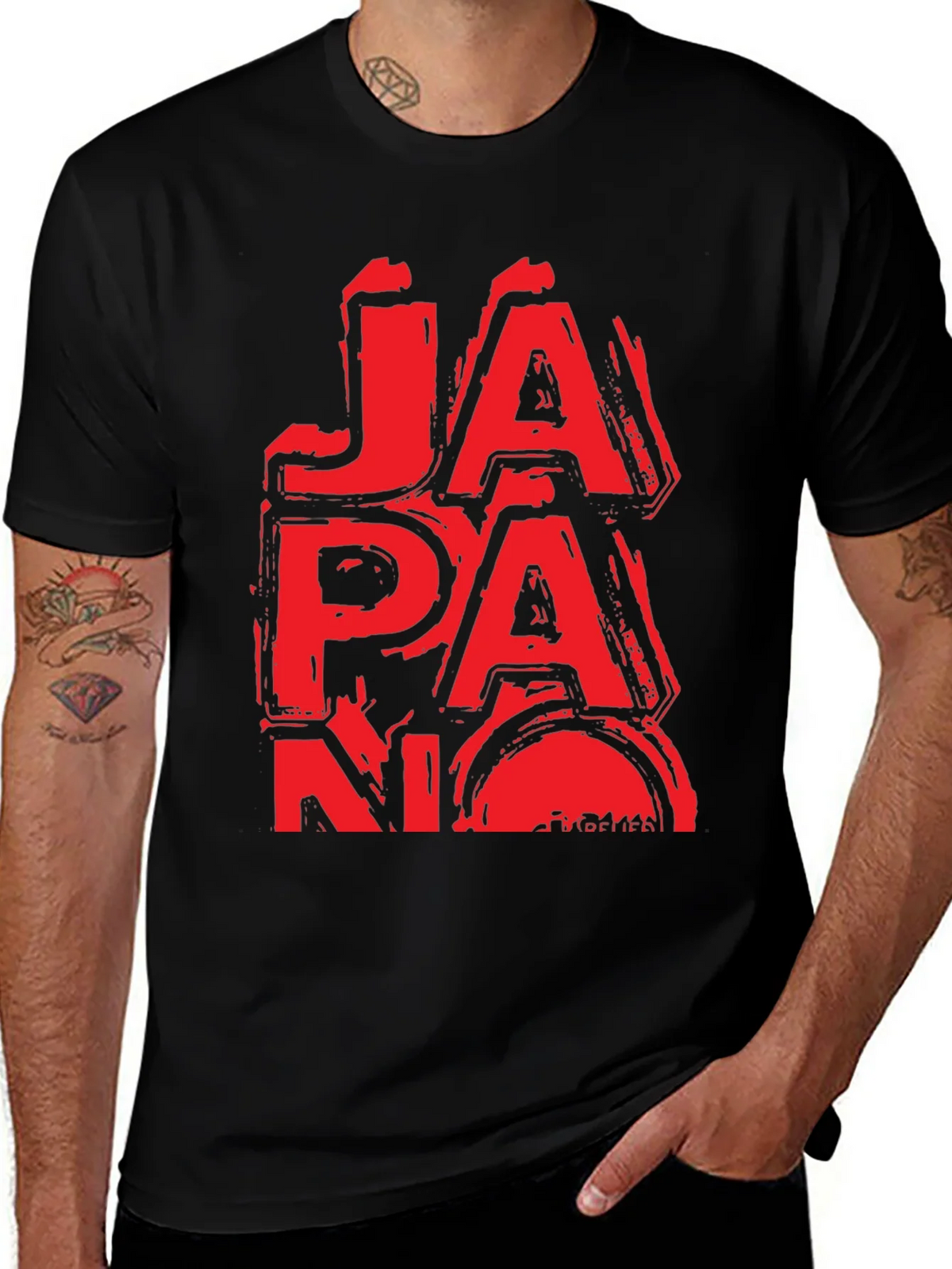 Red Japan Graphic T-Shirt - Grunge Style