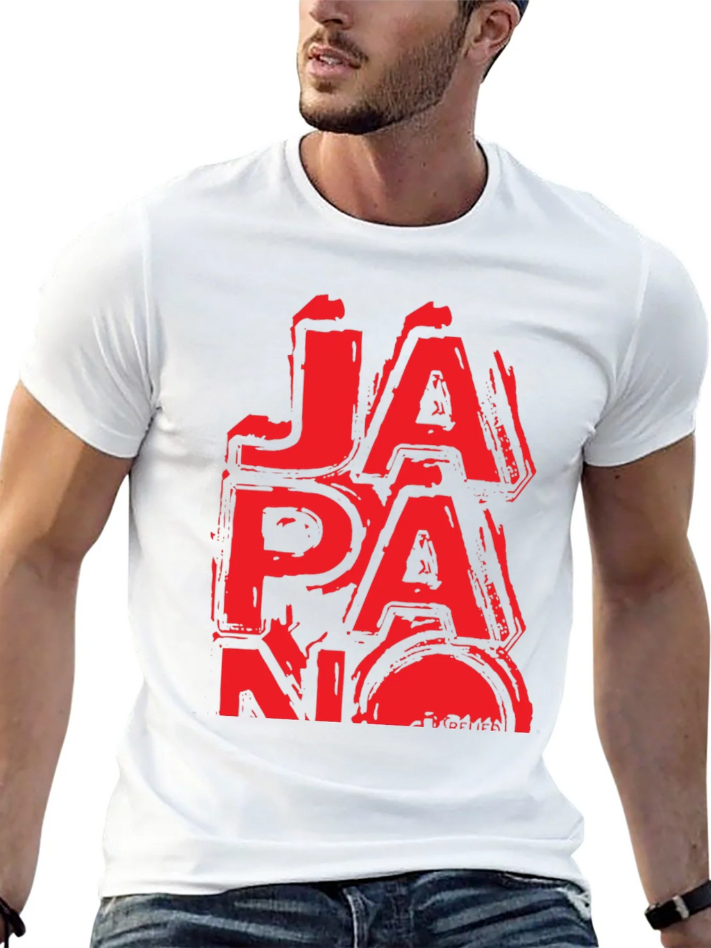 Red Japan Graphic T-Shirt - Grunge Style