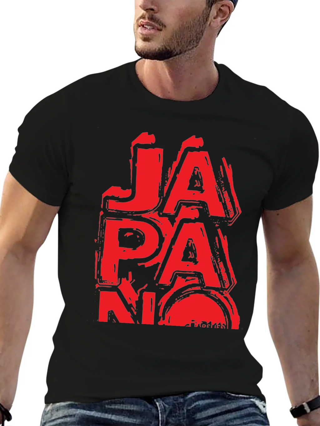 Red Japan Graphic T-Shirt - Grunge Style