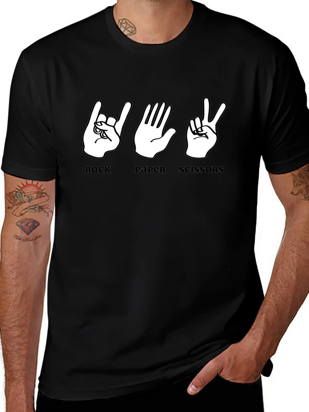Rock Paper Scissors Graphic T-Shirt
