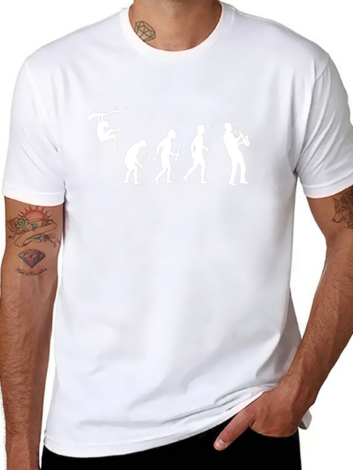 Evolution of Saxophone Black T-Shirt