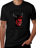 Red Satan Loves You T-Shirt - Graphic Print Tee