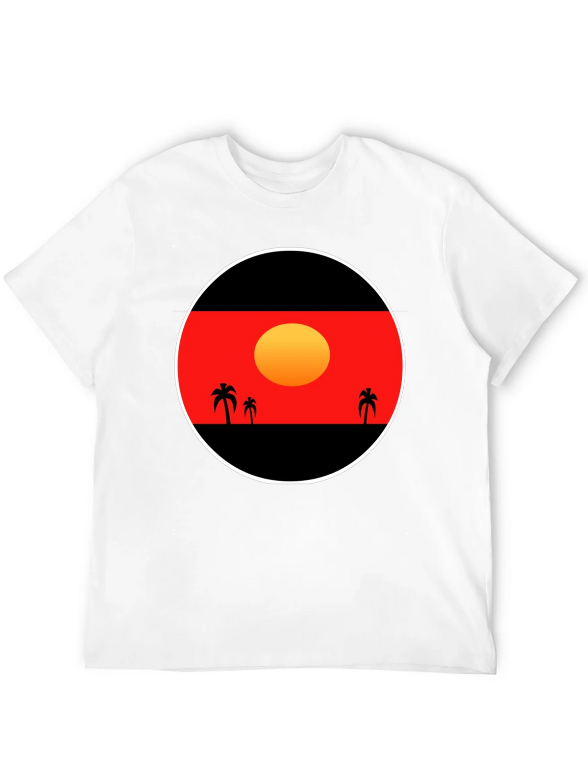 Sunset Palm Tee - Graphic Black T-Shirt