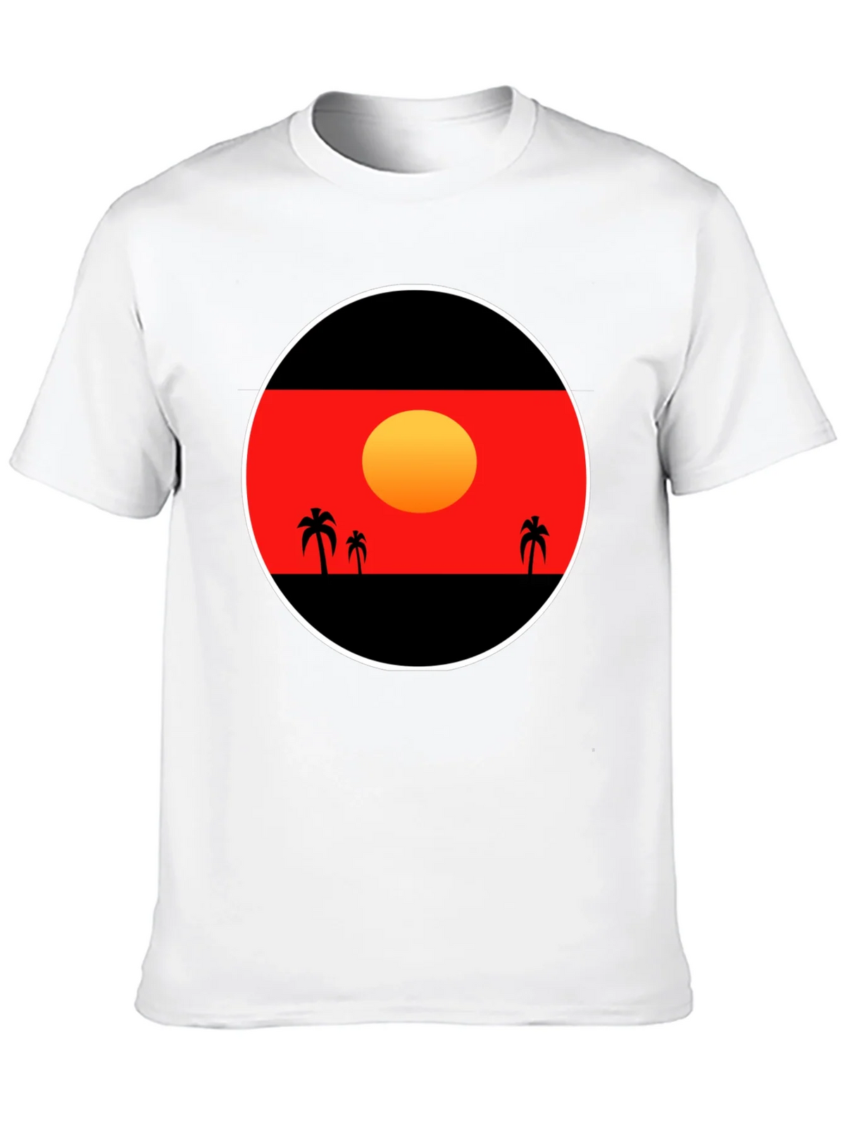 Sunset Palm Tee - Graphic Black T-Shirt
