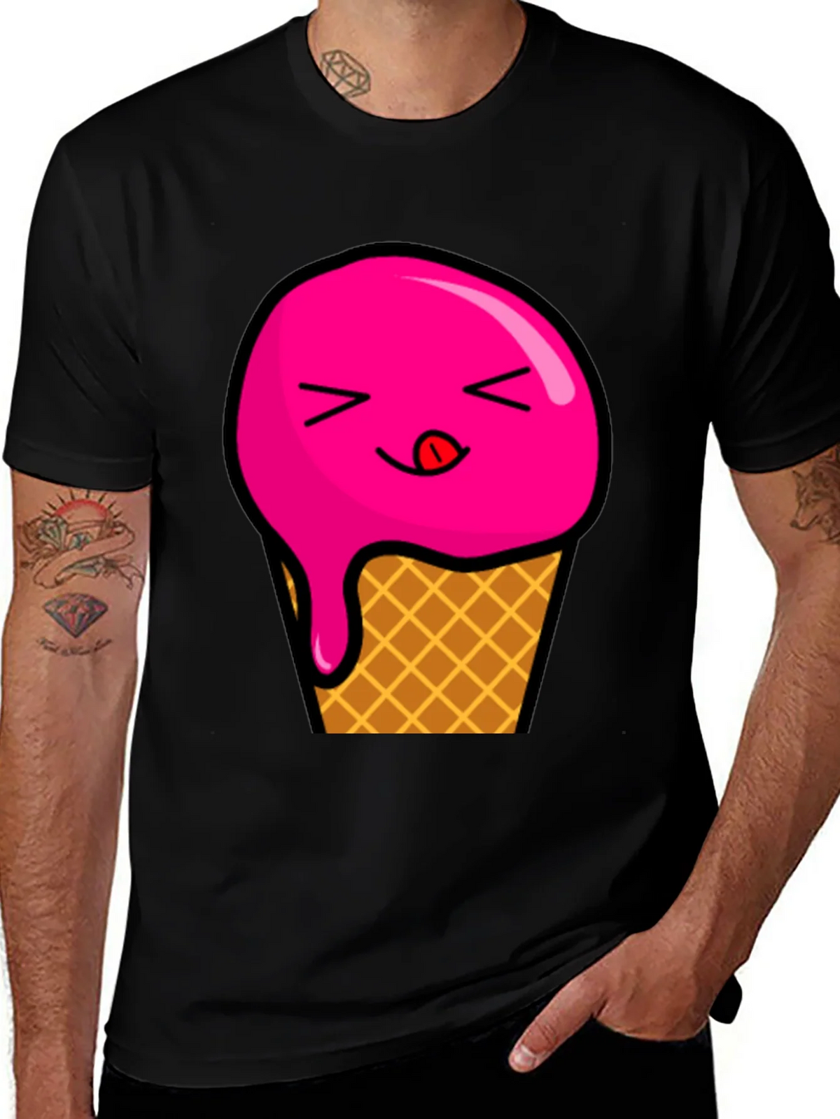 Ice Cream Graphic Tee - Unisex Black T-Shirt