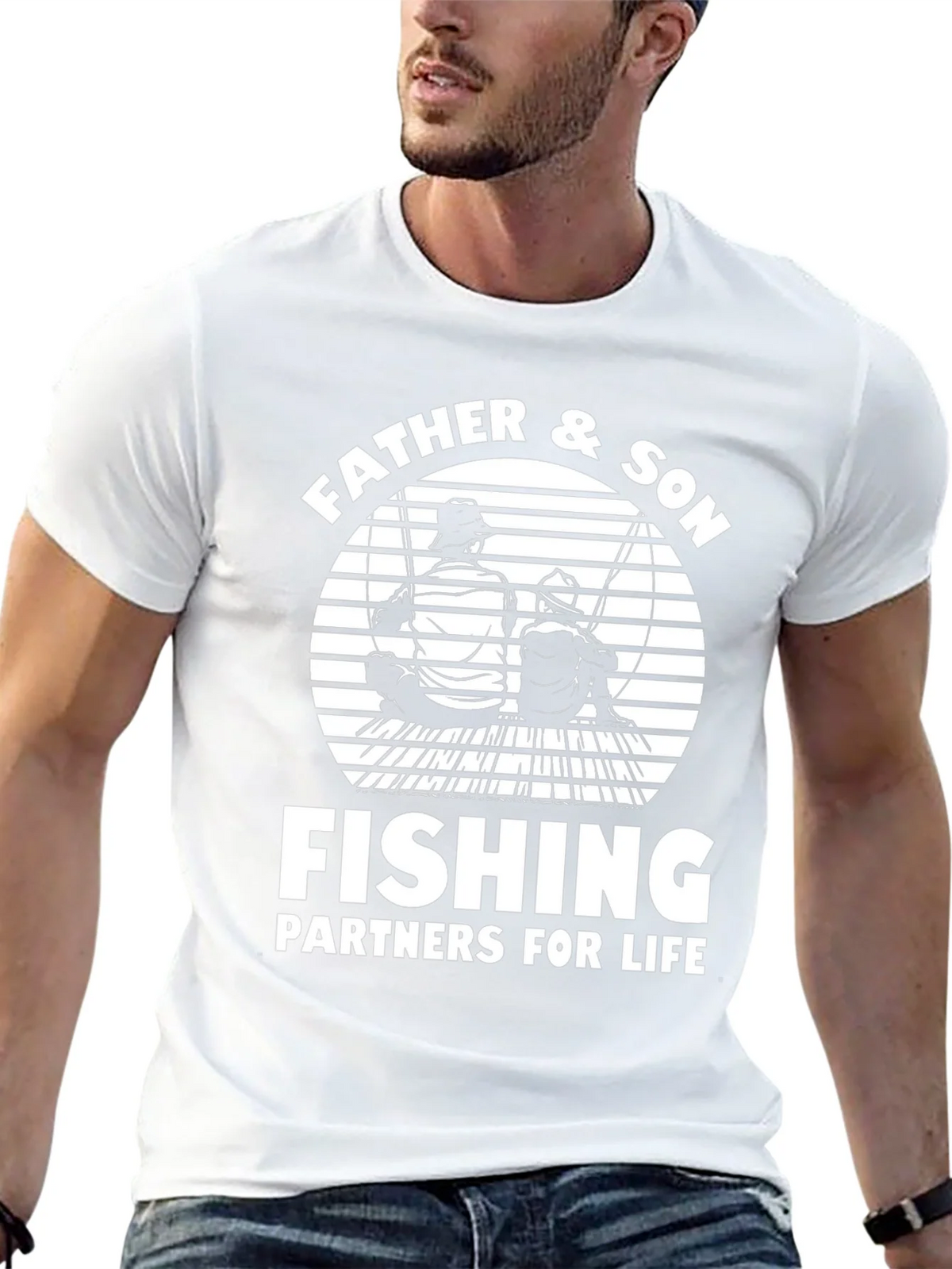 Father & Son Fishing Partners Black T-Shirt