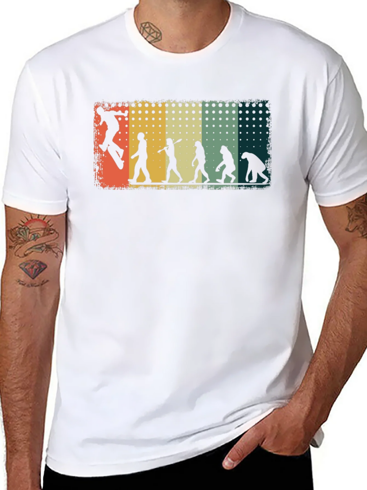 Skateboarding Evolution Graphic Tee - Black Cotton T-Shirt