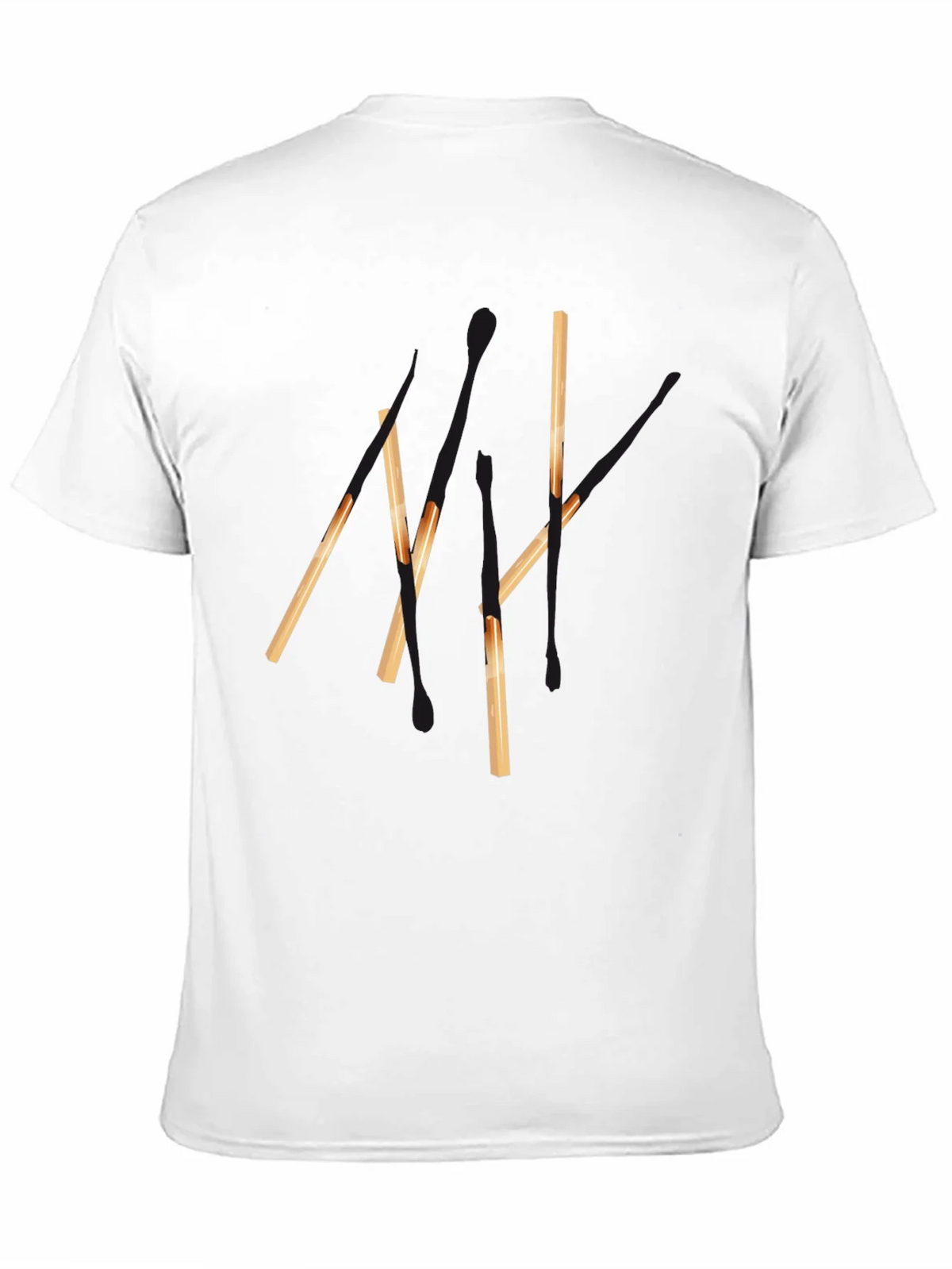 Abstract Matchsticks Graphic Black T-Shirt