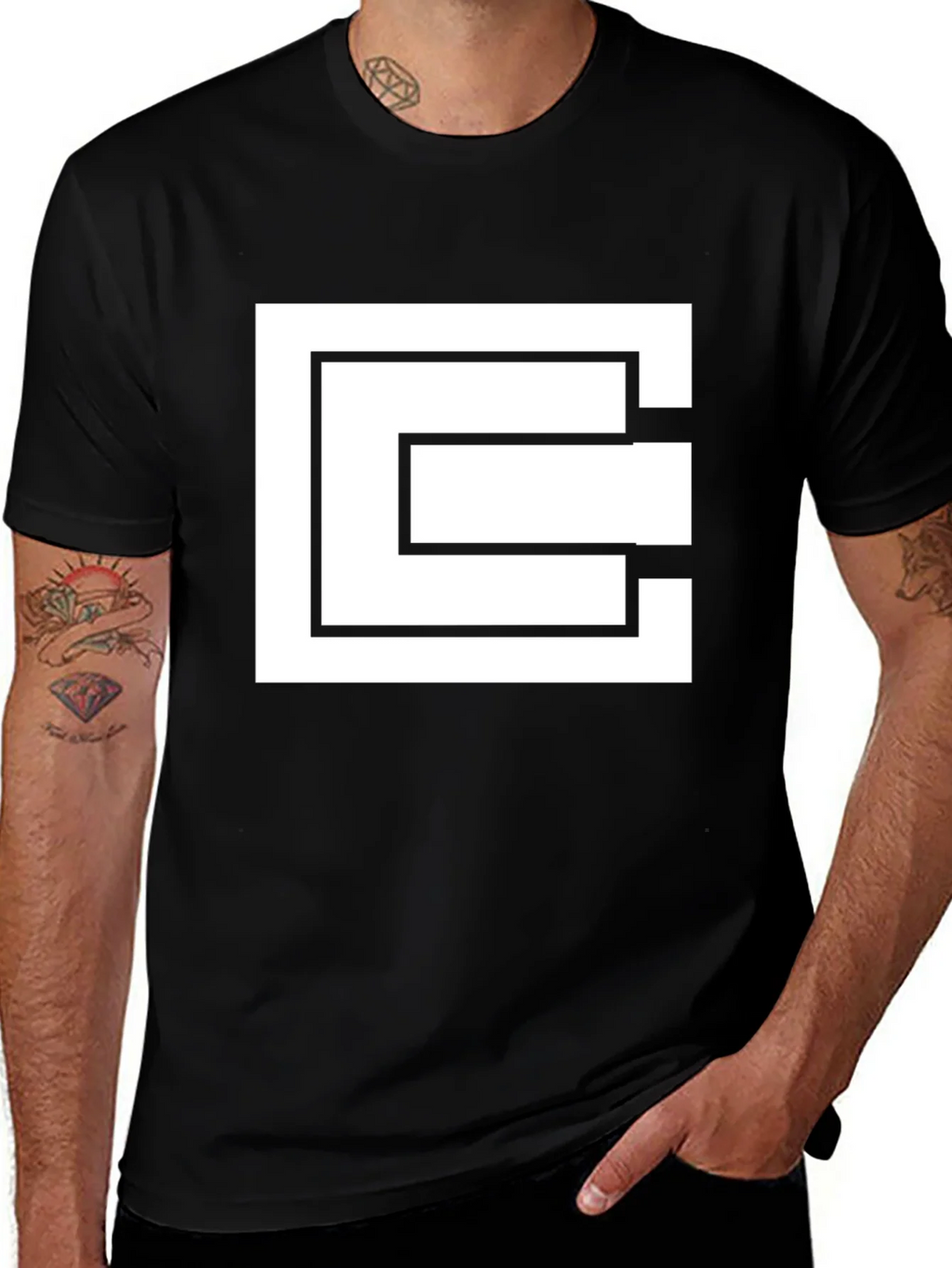 Geometric Square Black T-Shirt
