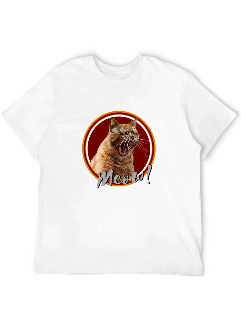 Meow! Cat Graphic Print Black T-Shirt