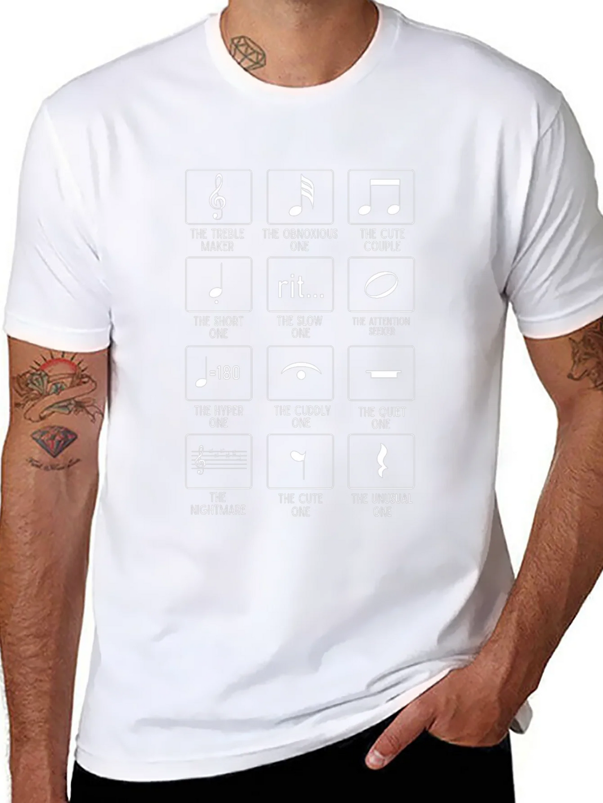 Musical Note Humor Graphic T-Shirt - Music Lover Tee