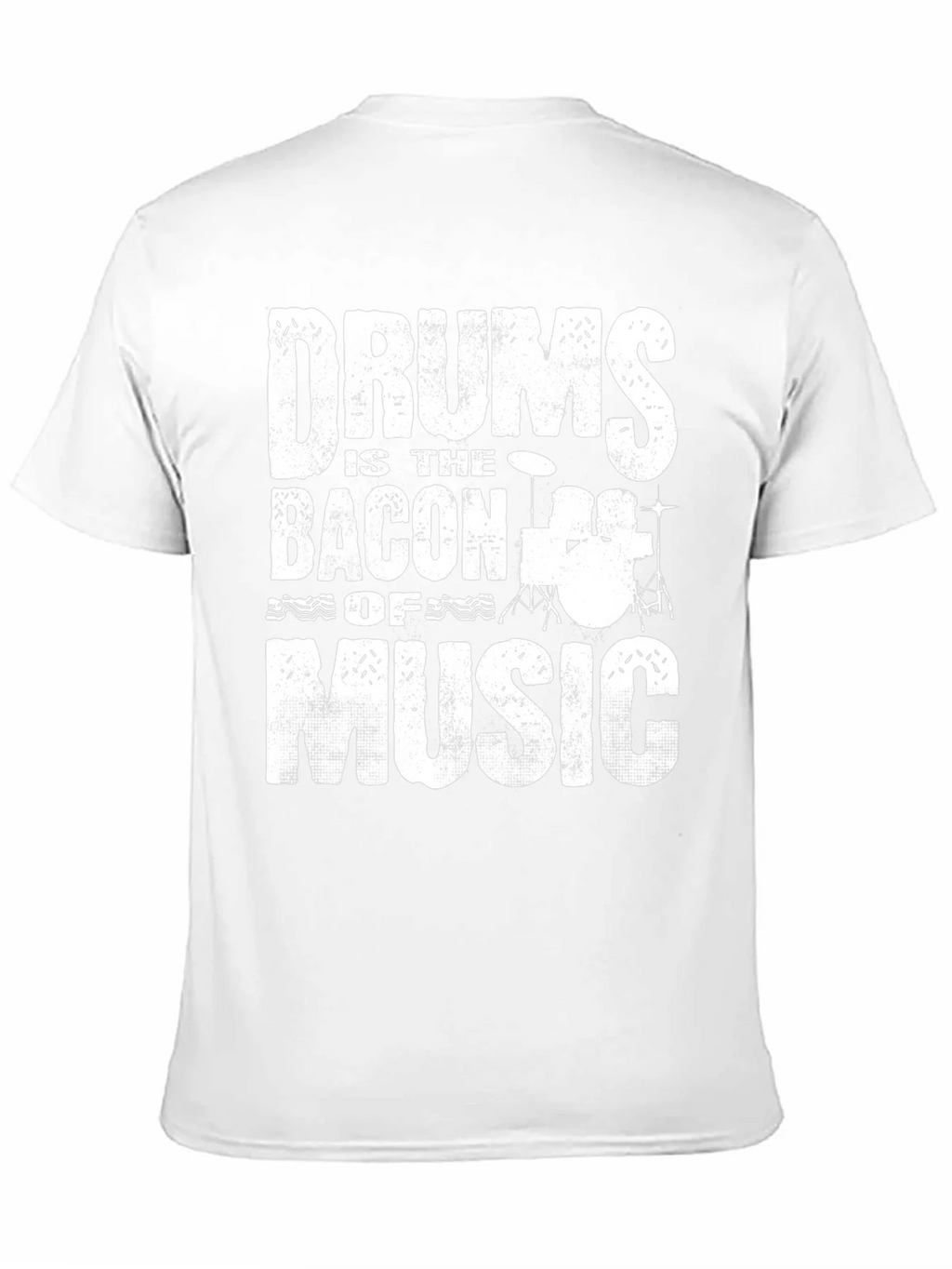 Drums Bacon of Music Black Graphic T-Shirt