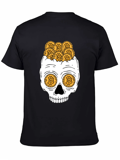 Bitcoin Skull Graphic T-Shirt - Crypto Currency Tee