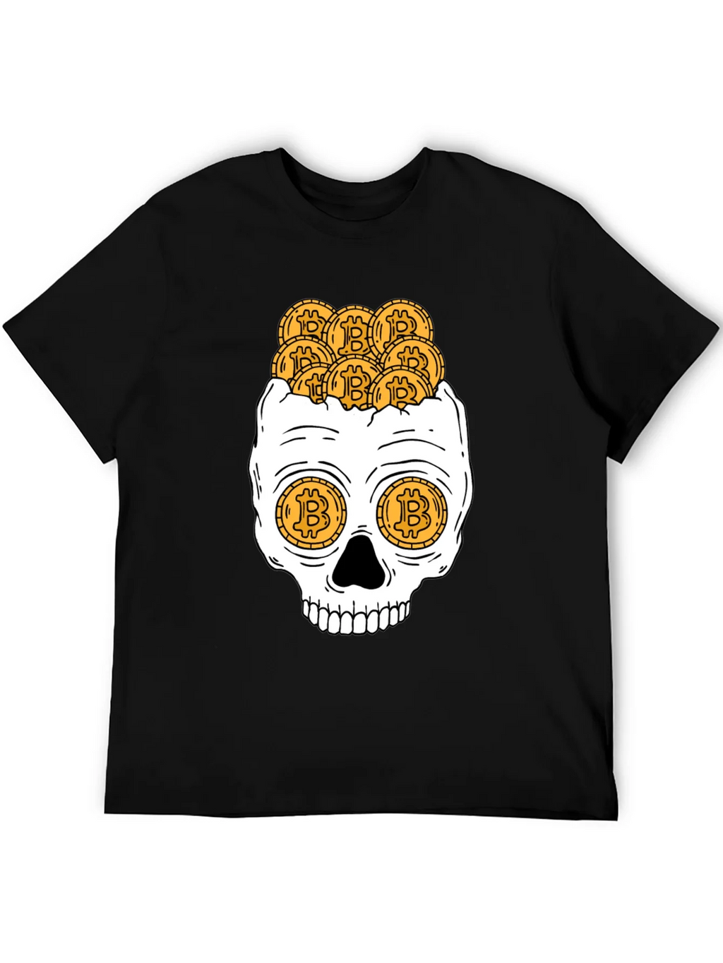 Bitcoin Skull Graphic T-Shirt - Crypto Currency Tee