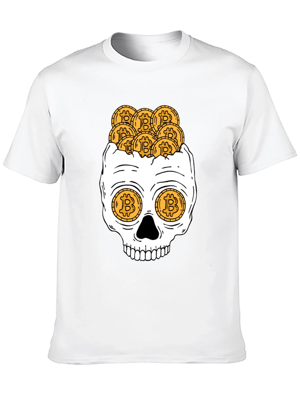 Bitcoin Skull Graphic T-Shirt - Crypto Currency Tee