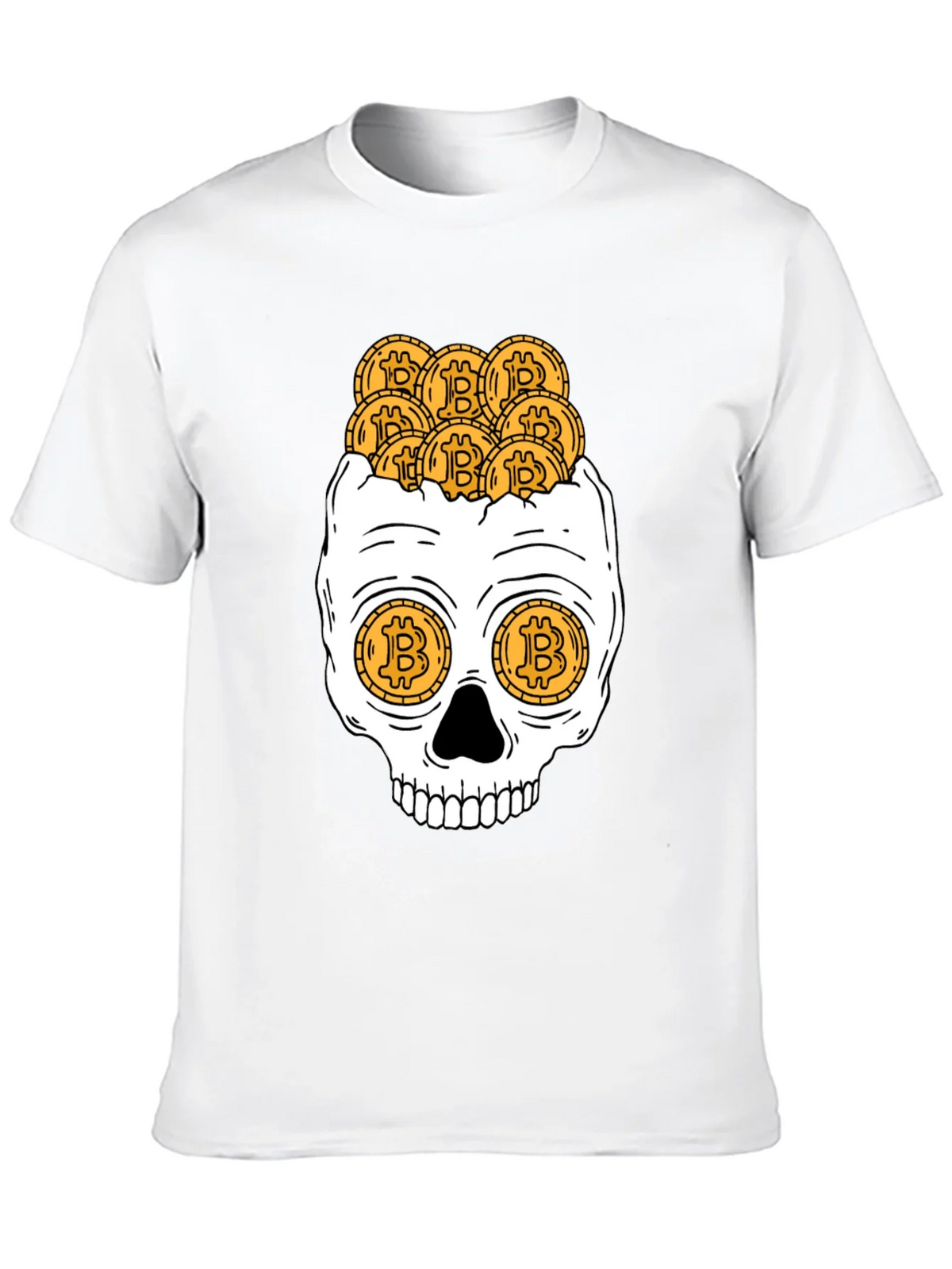 Bitcoin Skull Graphic T-Shirt - Crypto Currency Tee