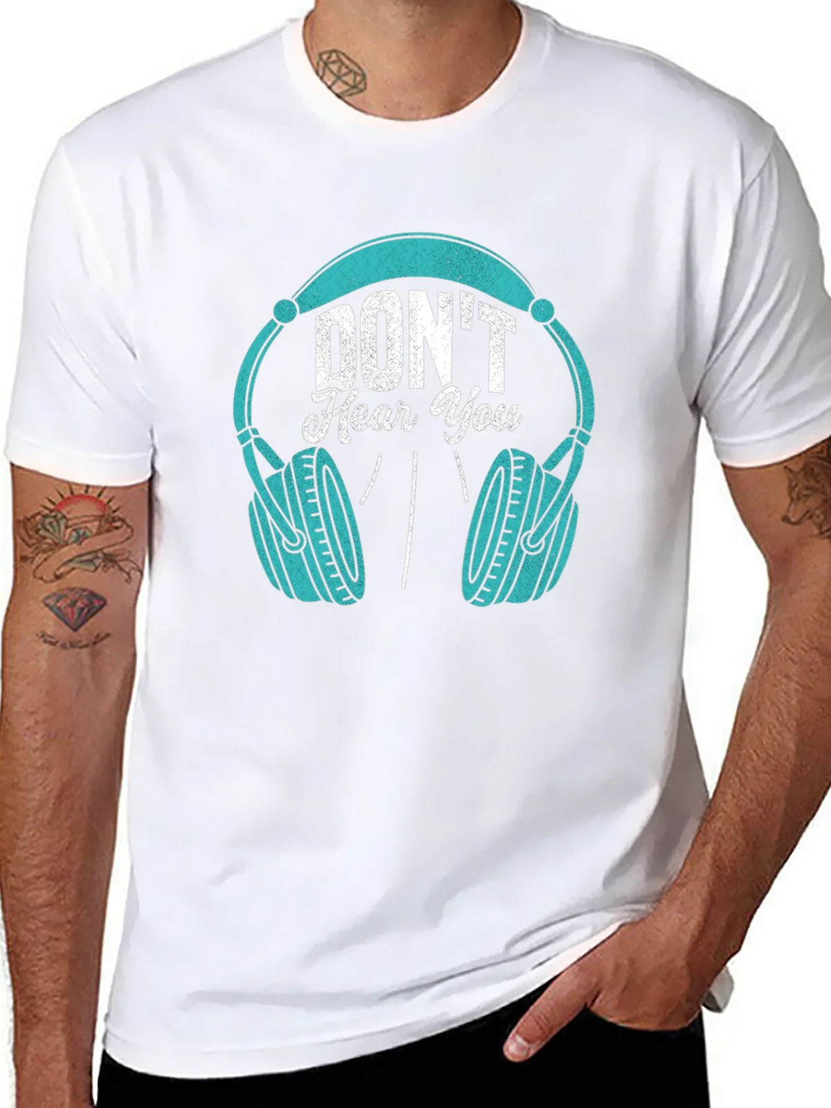 Dont Hear You Headphones Black T-Shirt