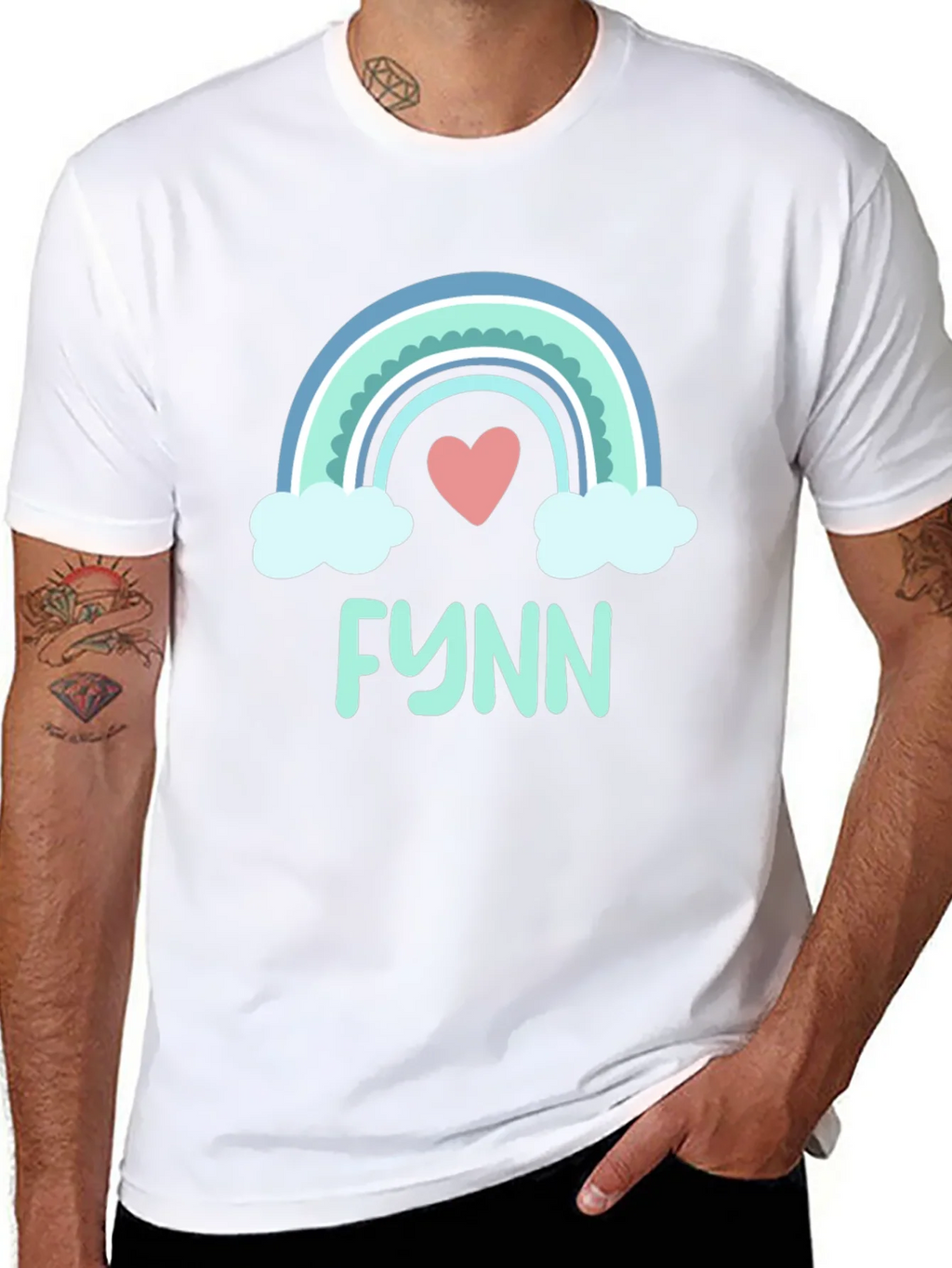 Rainbow Heart Tee - Personalized with Name