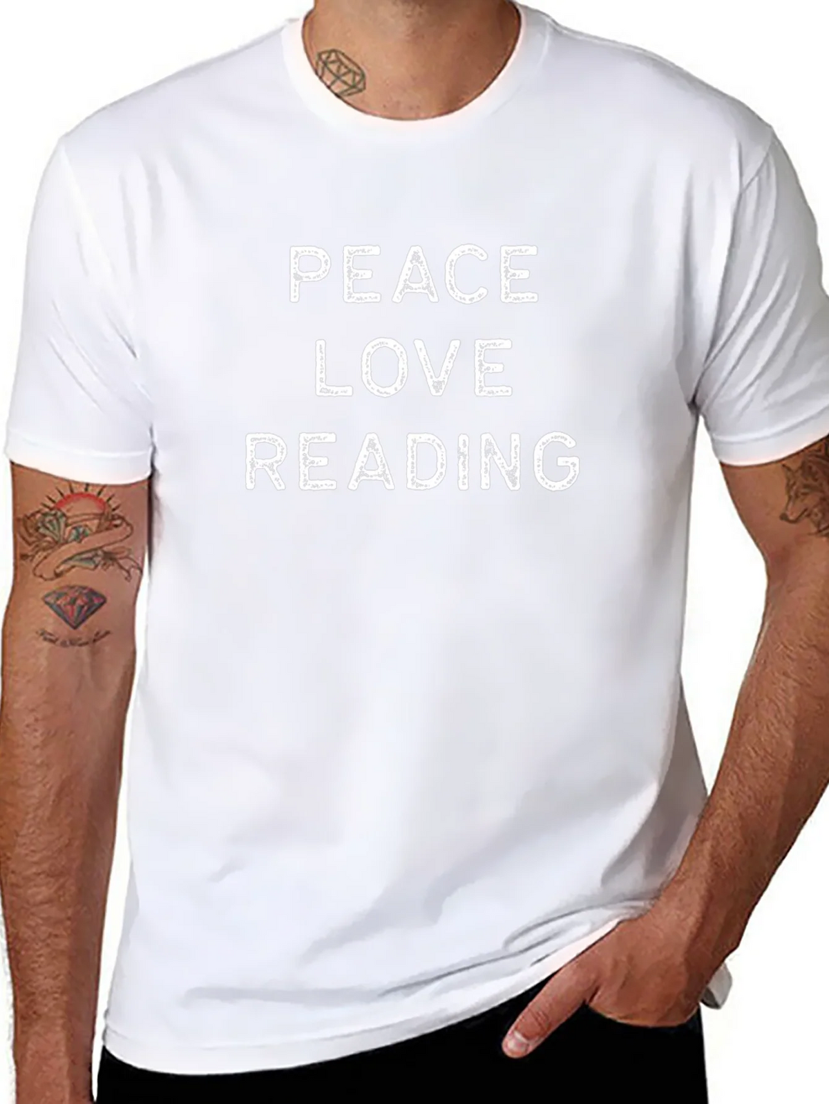 Peace Love Reading T-Shirt - Black