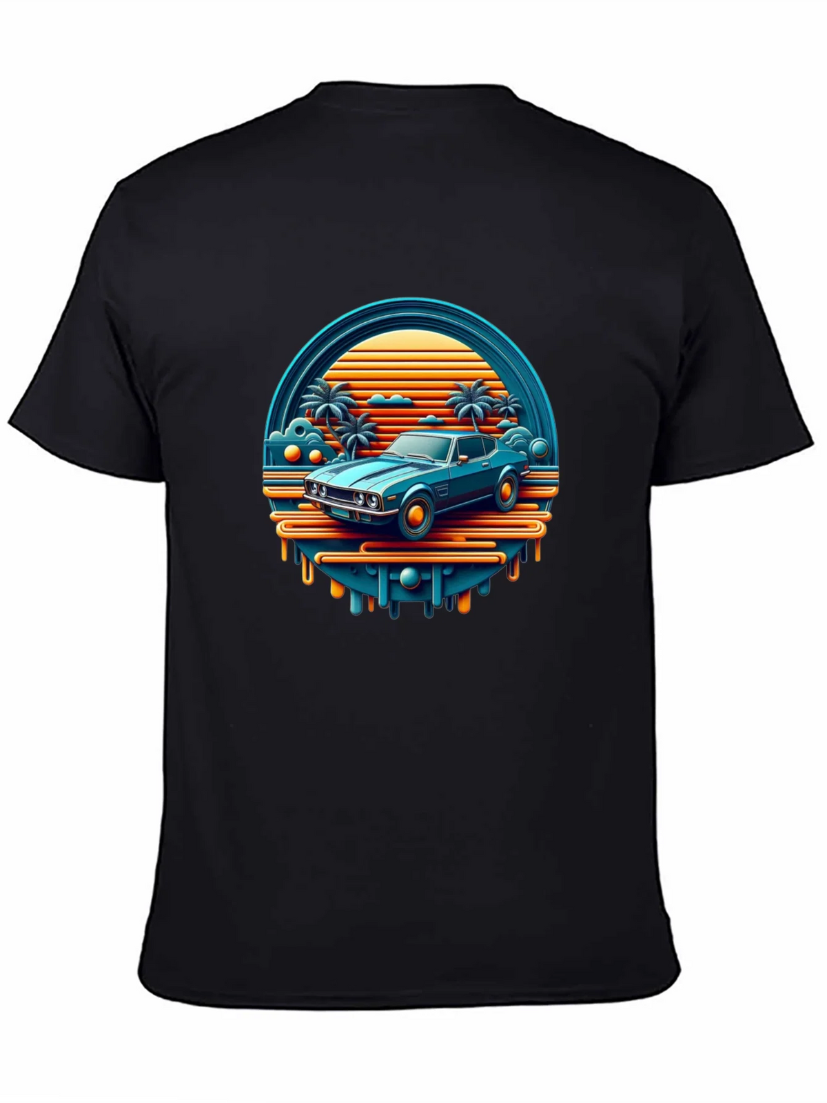 Retro Car T-Shirt - Vintage Sunset Graphic Tee