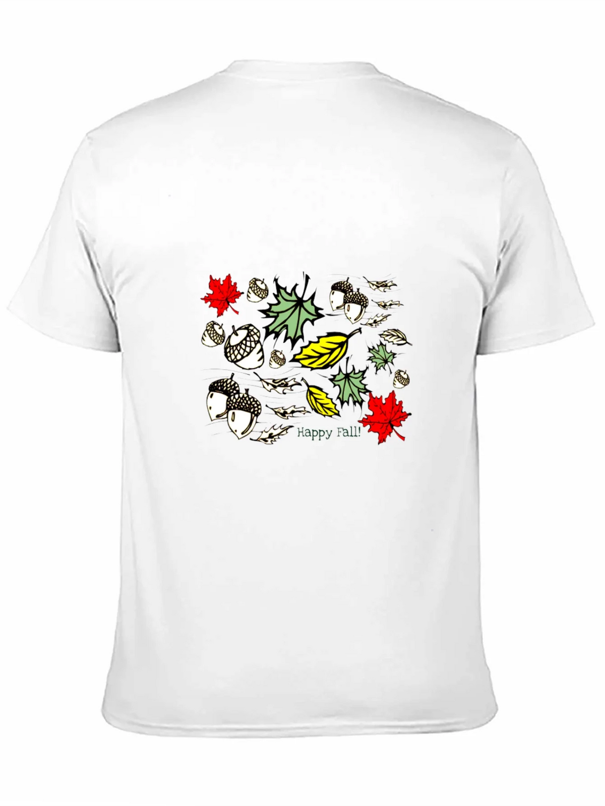 Fall Leaves & Acorn Black Graphic Tee