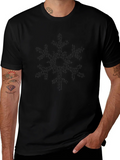 Binary Code Snowflake Graphic Tee - Black