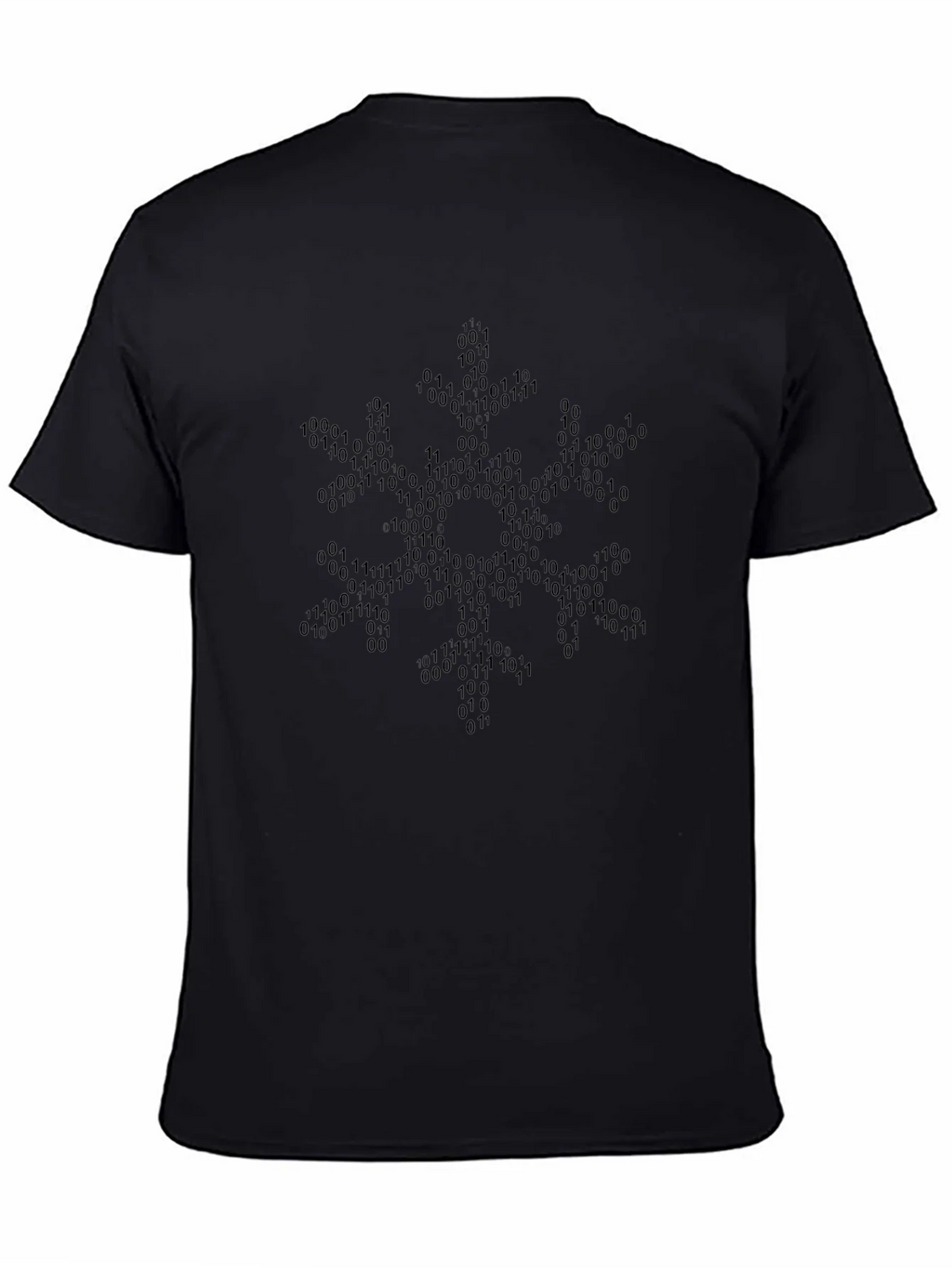 Binary Code Snowflake Graphic Tee - Black
