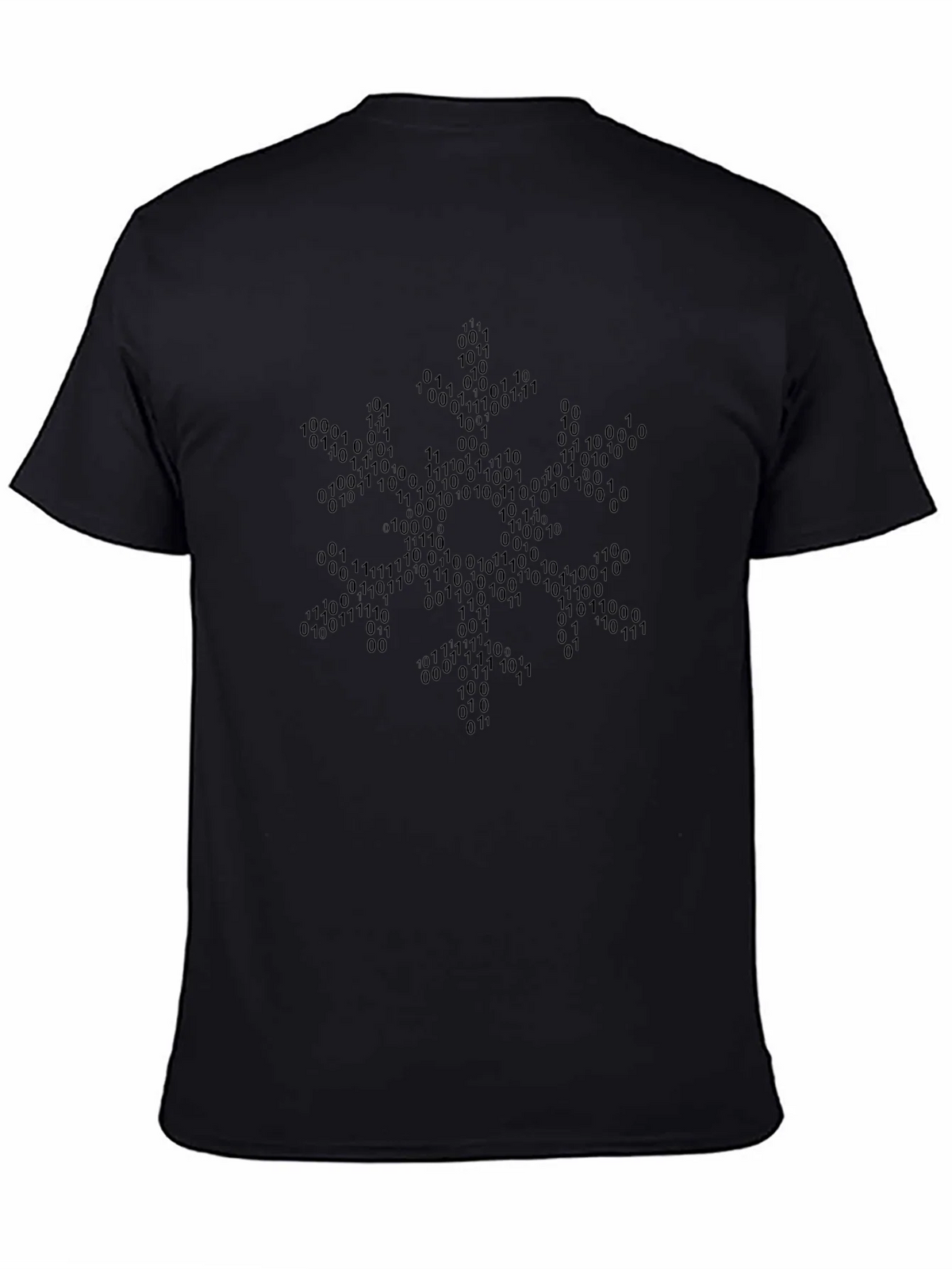 Binary Code Snowflake Graphic Tee - Black