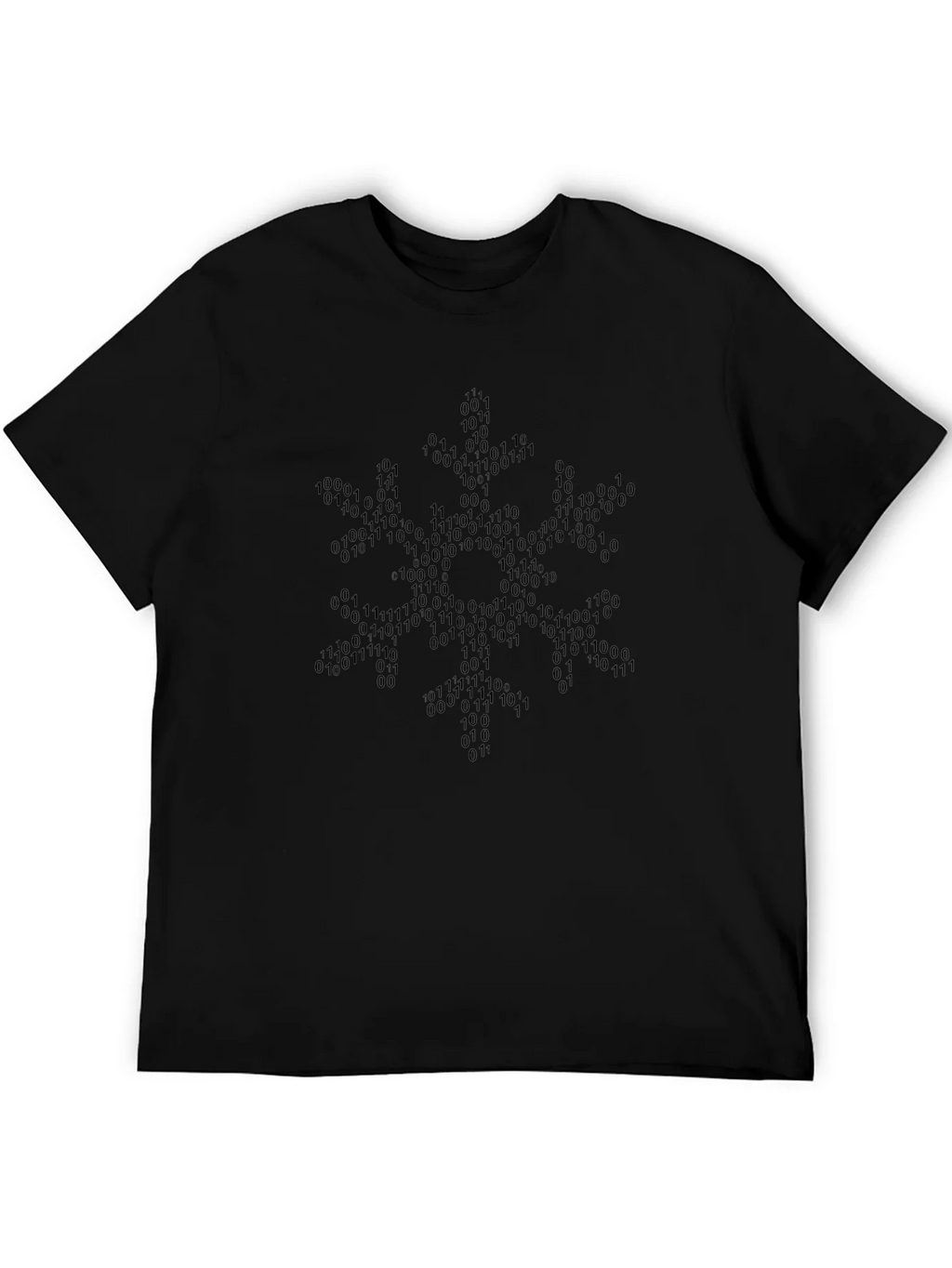 Binary Code Snowflake Graphic Tee - Black