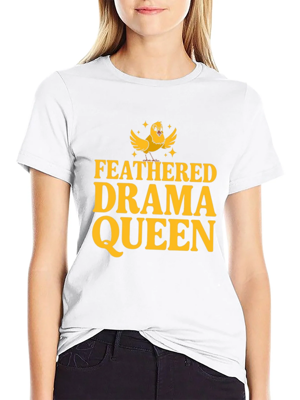 Feathered Drama Queen Black T-Shirt